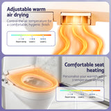 Cefito Electric Bidet Toilet Seat Washing Without Power Heated D-Shape Air Dryer - Cefito