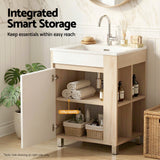 Cefito Vanity Unit 835mm Basin Bathroom Cabinet Side Storage Free Standing Sink - Cefito