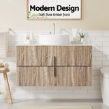 Cefito Vanity Unit 900mm Bathroom Cabinet Storage Wall Hung Timber Front Pine - Cefito