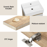 Cefito Vanity Unit 445mm Basin Bathroom Cabinet Storage Wall Hung Sink White - Cefito