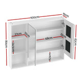 Cefito Bathroom Mirror Cabinet 100CM Vanity Medicine Wall Mounted Storage White - Cefito