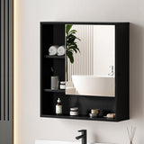 Cefito Bathroom Mirror Cabinet Mirrored Medicine Adjustable Shelf Wall Mounted 560mm Black - Cefito