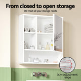 Cefito Bathroom Mirror Cabinet Mirrored Medicine Adjustable Shelf Wall Mounted 560mm White - Cefito