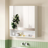 Cefito Bathroom Mirror Cabinet Medicine Adjustable Shelves Wall Hung 700x750mm White - Cefito
