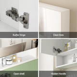 Cefito Bathroom Mirror Cabinet Medicine Adjustable Shelves Wall Hung 900x750mm White - Cefito