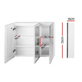 Bathroom Mirror Cabinet LED Light 900x720mm Medicine Wall Storage