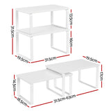 Cefito Kitchen Storage Shelves Rack Cupboard Cabinet Organiser Set of 2 - Cefito
