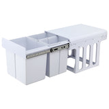 Cefito Pull Out Bin Kitchen Triple Slide Garbage Rubbish Bins Basket White 31L - Cefito