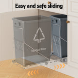 Cefito Pull Out Bin Kitchen Cabinet Slide Garbage Rubbish Bins Basket 40L Grey - Cefito