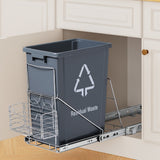 Cefito Pull Out Bin Kitchen Cabinet Slide Garbage Rubbish Bins Basket 40L Grey - Cefito