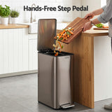 Cefito 15L Pedal Rubbish Bin Slim Carbon Steel Garbage Bin for Home Grey - Cefito