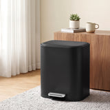 Cefito 20L Trash Bin Steel Pedal Bins Soft Close Kitchen Rubbish Waste Can Black - Cefito