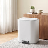 Cefito 20L Trash Bin Steel Pedal Bins Soft Close Kitchen Rubbish Waste Can White - Cefito