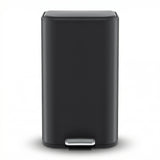 Cefito Kitchen Trash Can 40L Pedal Bins Rubbish Bin Steel with Soft Close Lid, Removable Inner Bucket, Rectangular Garbage Can Recycling Bin, Black - Cefito