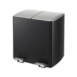 Cefito 40L Bins Pedal Bin Compartment Waste Rubbish Dustbins Recycle Dual - Cefito