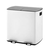 Cefito Pedal Bins Rubbish Bin Dual Compartment Waste Recycle Dustbins White 40L - Cefito