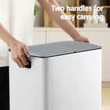 Cefito Pedal Bins Rubbish Bin Dual Compartment Waste Recycle Dustbins White 40L - Cefito