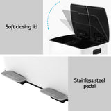 Cefito Pedal Bins Rubbish Bin Dual Compartment Waste Recycle Dustbins White 40L - Cefito