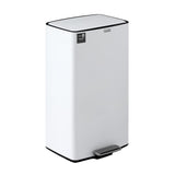 Cefito Pedal Bins Rubbish Bin Waste Recycle Dustbins Kitchen Trash Can 40L White - Cefito