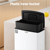 Cefito Pedal Bins Rubbish Bin Waste Recycle Dustbins Kitchen Trash Can 40L White - Cefito