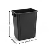 Cefito 35L Rubbish Bin Waste Dustbin Open Top Trash Can Kitchen Office Dark Grey - Cefito