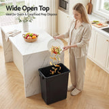 Cefito 35L Rubbish Bin Waste Dustbin Open Top Trash Can Kitchen Office Dark Grey - Cefito