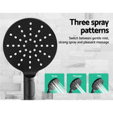 Cefito 9 Rain Shower Head Set Handheld Round High Pressure Black