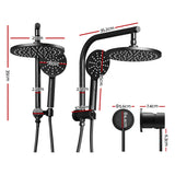 Cefito 9 Rain Shower Head Set Handheld Round High Pressure Mixer Tap Chrome Black - Cefito