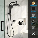 Cefito 9 Rain Shower Head Set Handheld Round High Pressure Mixer Tap Chrome Black - Cefito
