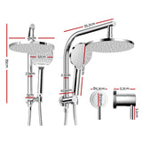 Cefito 9 Rain Shower Head Set Handheld Round High Pressure Twins Tap?hrome - Cefito