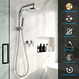 Cefito 9 Rain Shower Head Set Handheld Round High Pressure Twins Tap?hrome - Cefito