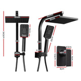 Cefito 8'' Rain Shower Head Set Handheld Round High Pressure Mixer Tap Black