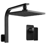Cefito WElS 8 Rain Shower Head Mixer Square High Pressure Wall Arm DIY Black