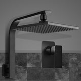 Cefito WElS 8 Rain Shower Head Mixer Square High Pressure Wall Arm DIY Black
