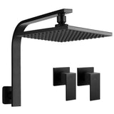 Cefito WELS 8 Rain Shower Head Set Bathroom Gooseneck Square Taps Hand Held High Pressure DIY Black