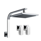 Cefito 8 Rain Shower Head Wall Arm Square High Pressure Twins Tap Chrome - Cefito