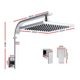 Cefito 8 Rain Shower Head Wall Arm Square High Pressure Twins Tap Chrome - Cefito