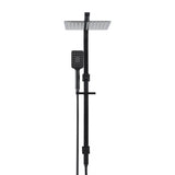 10'' Rain Shower Head Set Handheld Square High Pressure Black - Cefito