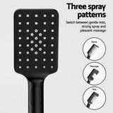 10'' Rain Shower Head Set Handheld Square High Pressure Black - Cefito