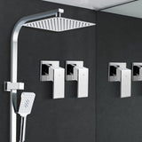 Cefito 10 Rain Shower Head Set Handheld Square High Pressure Twins Tap Chrome