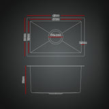 Cefito Stainless Steel Sink 30x45CM With Pull Out Mixer Tap Kitchen Basin Single Bowl Black - Cefito