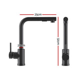Cefito Stainless Steel Sink 30x45CM With Pull Out Mixer Tap Kitchen Basin Single Bowl Black - Cefito
