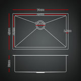 Cefito Stainless Steel Sink 70x45CM With Pull Out Mixer Tap Kitchen Basin Single Bowl Black