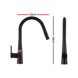 Cefito Stainless Steel Sink 81x45CM With Pull Out Mixer Tap Kitchen Basin Single Bowl Black - Cefito