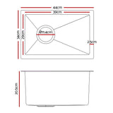 Cefito 34cm x 44cm Stainless Steel Kitchen Sink Under/Top/Flush Mount Silver - Cefito