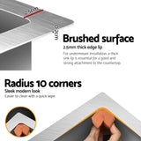 Cefito 34cm x 44cm Stainless Steel Kitchen Sink Under/Top/Flush Mount Silver - Cefito