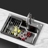 Cefito Kitchen Sink 61X43CM Stainless Steel Basin Single Bowl Black Drain Basket
