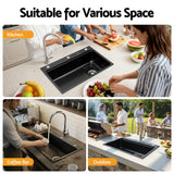 Cefito 68 x 45 x 21.5cm Kitchen Sink 304 Stainless Steel Bar Sink Millet Grain Water Basin Sink - Cefito