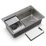 Cefito Kitchen Sink 304 Stainless Steel Bar Sink Millet Grain Water Basin Sink Silver - Cefito