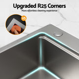 Cefito Kitchen Sink 304 Stainless Steel Bar Sink Millet Grain Water Basin Sink Silver - Cefito